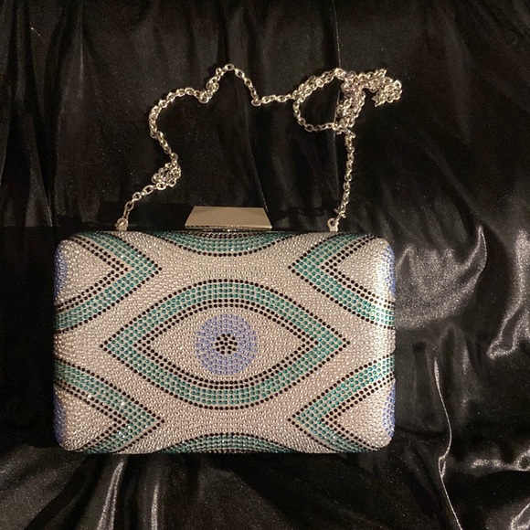 INC International Concepts Handbags - INC Evil eye green and black clutch or shoulder